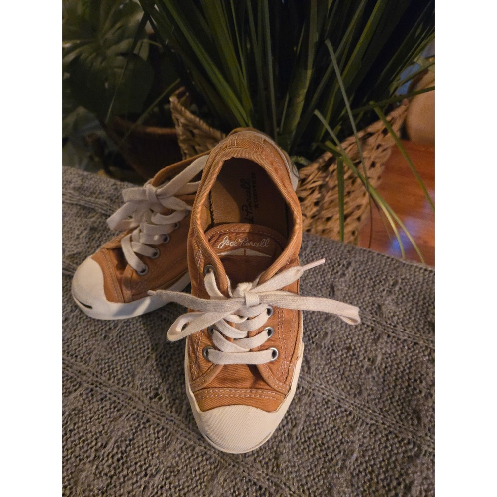 CONVERSE Vintage Jack Purcell Mustard Orange Canvas LowTop Sneakers Size 13 Kids